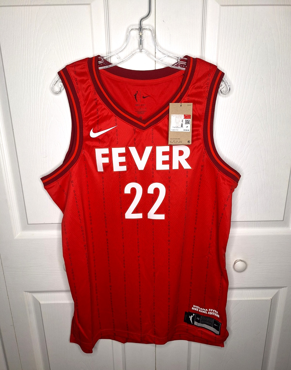 Nike Caitlin Clark Indiana Fever Rebel Edition Jersey DR8398-659 Red Women’s L
